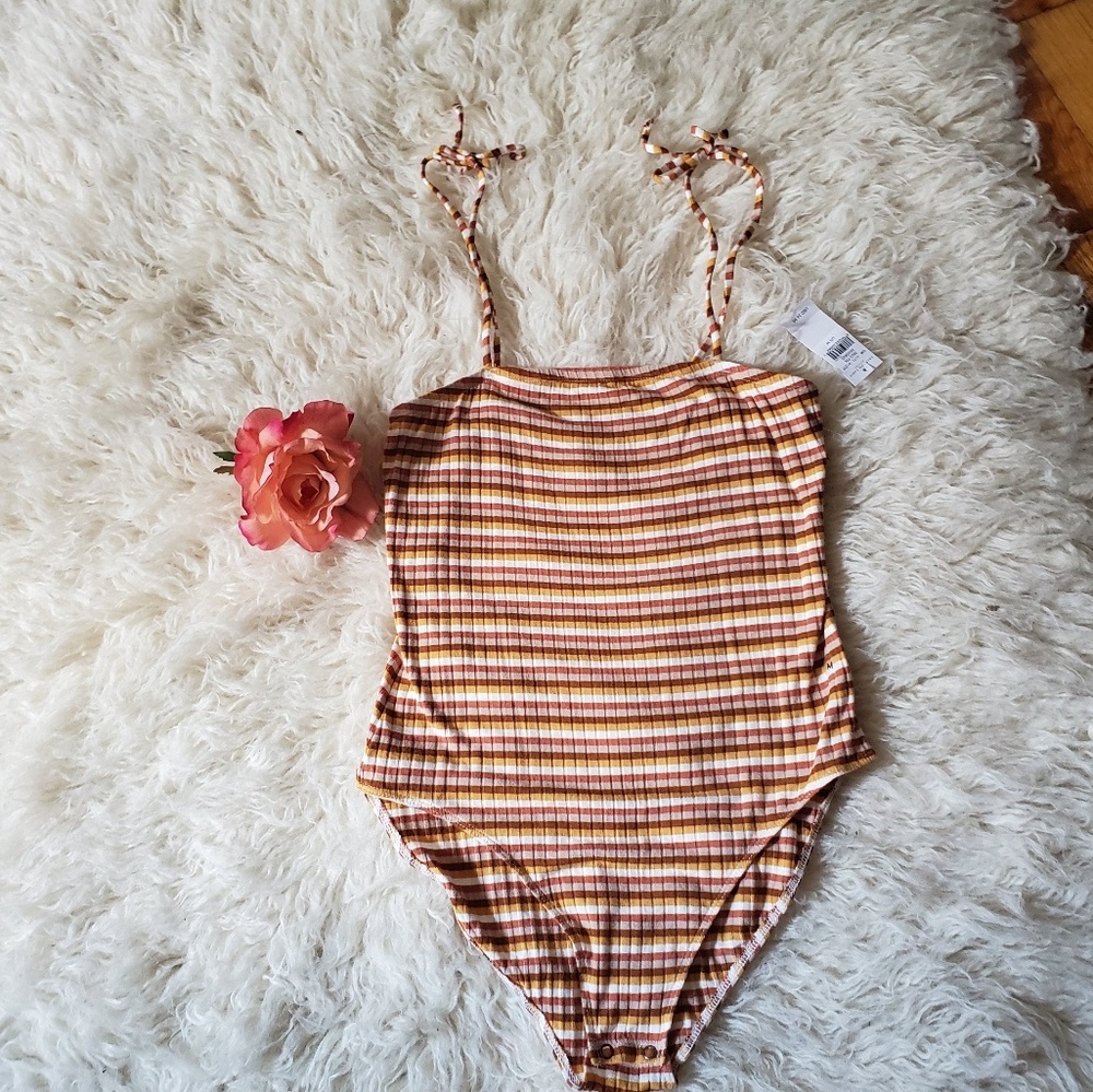 American Eagle Ribbed Tie Strap Bodysuit
